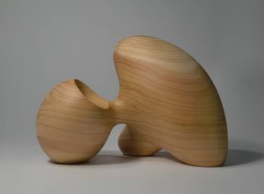 Abstract Wood Sculpture - Butoh Tripod No.2 - Carved From Mendocino Cypress thumb