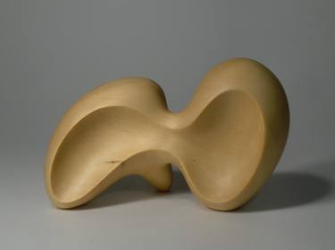 Abstract Wood Sculpture - Involution No.1 - Carved From Yellow Cedar With Hand Tools - Smooth, Modern, Natural, Freestanding, Organic, Curvy thumb
