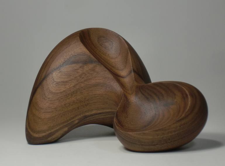 Abstract Wood Sculpture - Butoh Tripod No.3 - Carved From Black Walnut With Hand Tools - Freestanding, Modern, Contemporary, Natural - Print