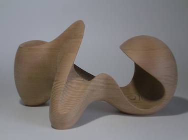 Abstract Wood Sculpture - Parallel Forces No.7 - 2020 - Japanese