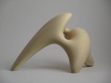 Abstract Wood Sculpture - Social Entanglement No.1 - Yellow Cedar - Freestanding, Modern, Contemporary, Original, Dynamic thumb