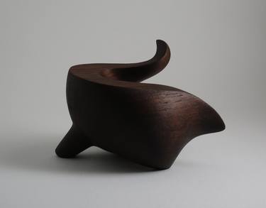 Abstract Wood Sculpture - Appearance Of Being No.2 - 2018 - Peruvian Walnut - Modern, Contemporary, Natural, Freestanding, Elegant thumb