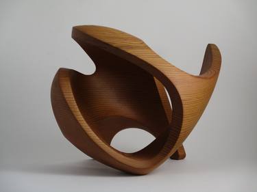 Abstract Wood Sculpture - Non-Local Movement No.5 - 2019 - Western Red Cedar, Wax thumb