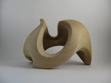 Abstract Wood Sculpture - Thought-Based Reality No.1 - 2019 - Western Red Cedar - Concave, Contemporary, Original, Dynamic, Smooth, Flowing thumb