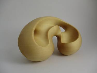 Abstract Wood Sculpture - Involution No. 2 - 2020 - Yellow Cedar, Wax thumb