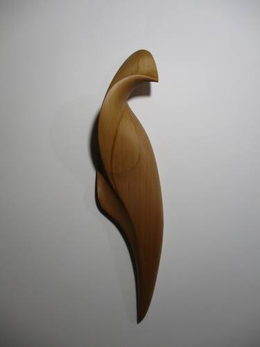 Wood Abstract Wall Art Sculpture - Wall Hanging Form No.4 - 2018 - Carved From Western Red Cedar, Wax - Modern, Contemporary, Original, Bird Inspired thumb