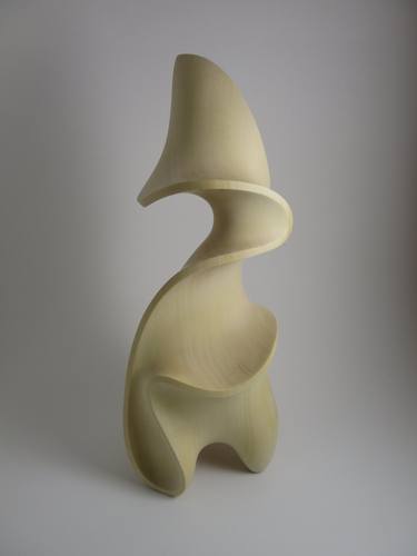 Abstract Wood Sculpture - Parallel Forces No.8 - 2020 - Yellow Cedar - Contemporary, Original, Dynamic, Smooth, Standing, Curvaceous thumb