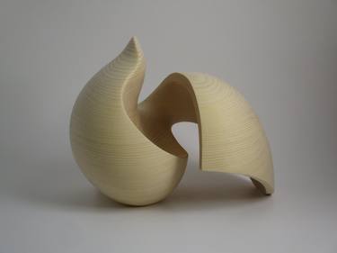 Saatchi Art Artist Mike Sasaki; Sculpture, “Abstract Wood Sculpture - The Essence of Relationship No.1 - 2020 - Yellow Cedar” #art