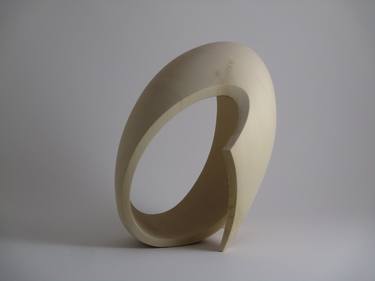 Abstract Wood Sculpture - Intent to Act No.1 - 2021 - Yellow Cedar - Original, Dynamic, Unity, Contemplative, Refined, Geometric, Light thumb