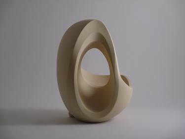 Saatchi Art Artist Mike Sasaki; Sculpture, “Abstract Wood Sculpture - Non-Continuity No.1 - 2021 - Yellow Cedar - Original, Dynamic, Contemplative, Refined, Gradated, Hollow, Concave Active” #art