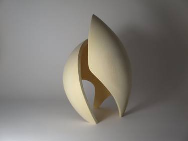 Saatchi Art Artist Mike Sasaki; Sculpture, “Abstract Wood Sculpture - The Return to Equilibrium No.2 - 2021 - Yellow Cedar - Original, Subtle, Natural, Refined, Essence, Light, Love” #art