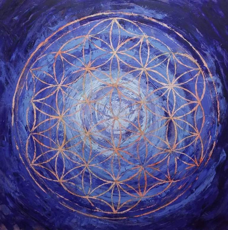 Flower of life Painting by Marloes Buigel Boering | Saatchi Art