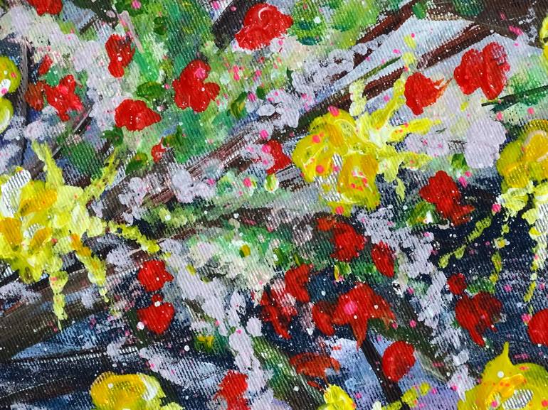 Original Abstract Expressionism Floral Painting by CONRAD BLOEMERS
