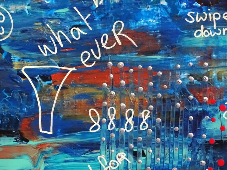 Original Abstract Expressionism Typography Painting by Conrad Bloemers
