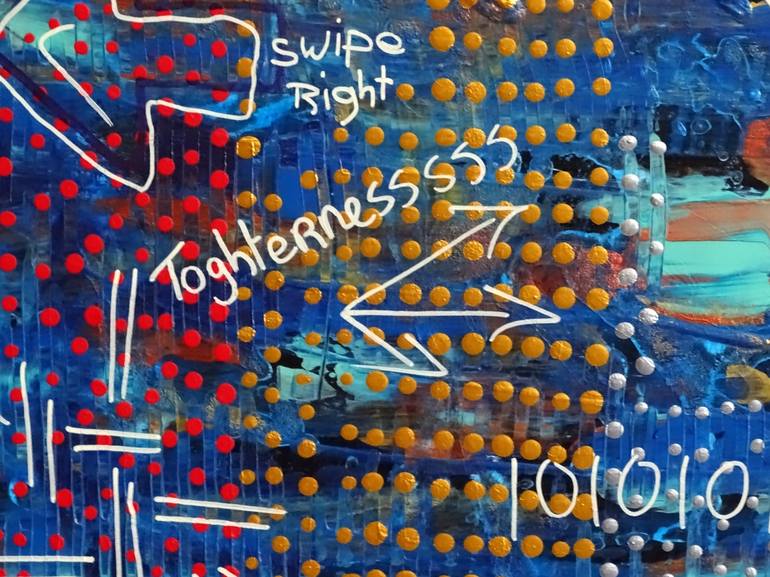 Original Abstract Expressionism Typography Painting by Conrad Bloemers