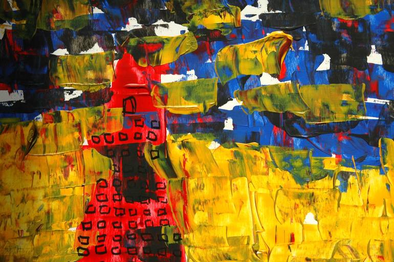 Original Abstract Cities Painting by CONRAD BLOEMERS