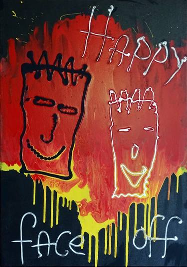 Original Abstract Expressionism Pop Culture/Celebrity Mixed Media by CONRAD BLOEMERS