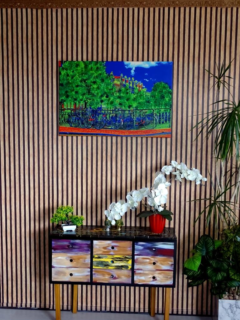 Original Contemporary Cities Mixed Media by C B