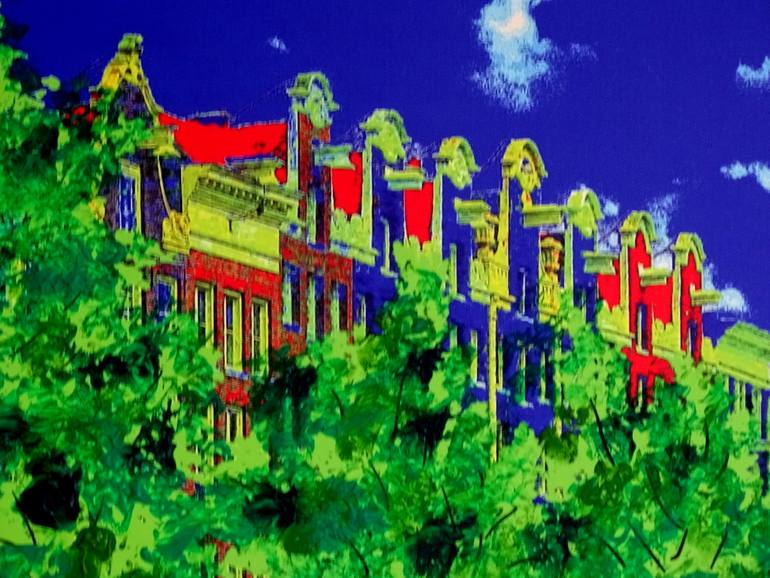 Original Contemporary Cities Mixed Media by C B