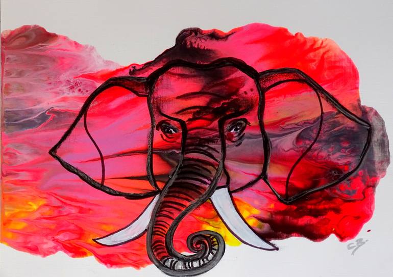 Elephant 1 Pink Painting By C B Saatchi Art elephant-1-pink-painting-by-c-b-saatchi-art