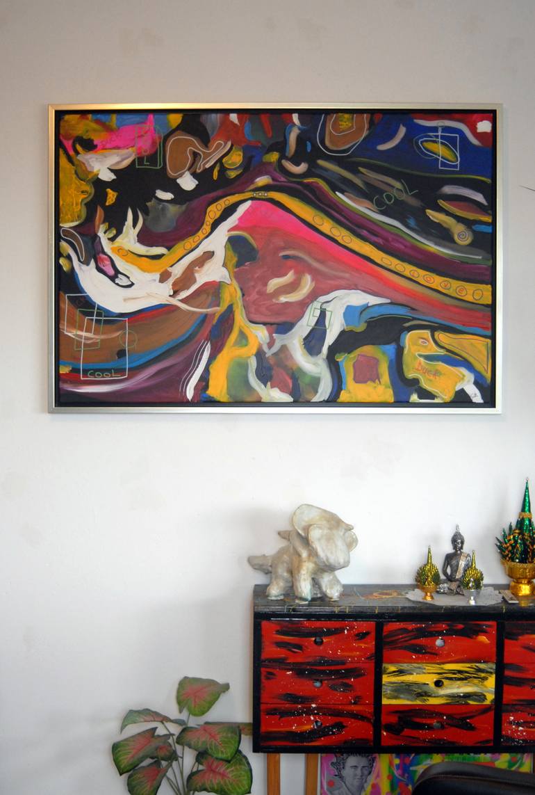 Original Cubism Animal Painting by C B