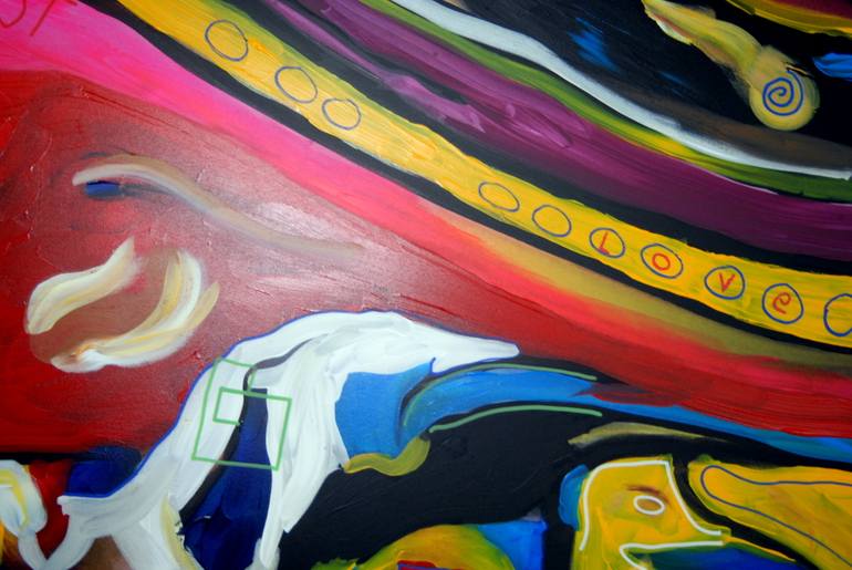 Original Cubism Animal Painting by C B