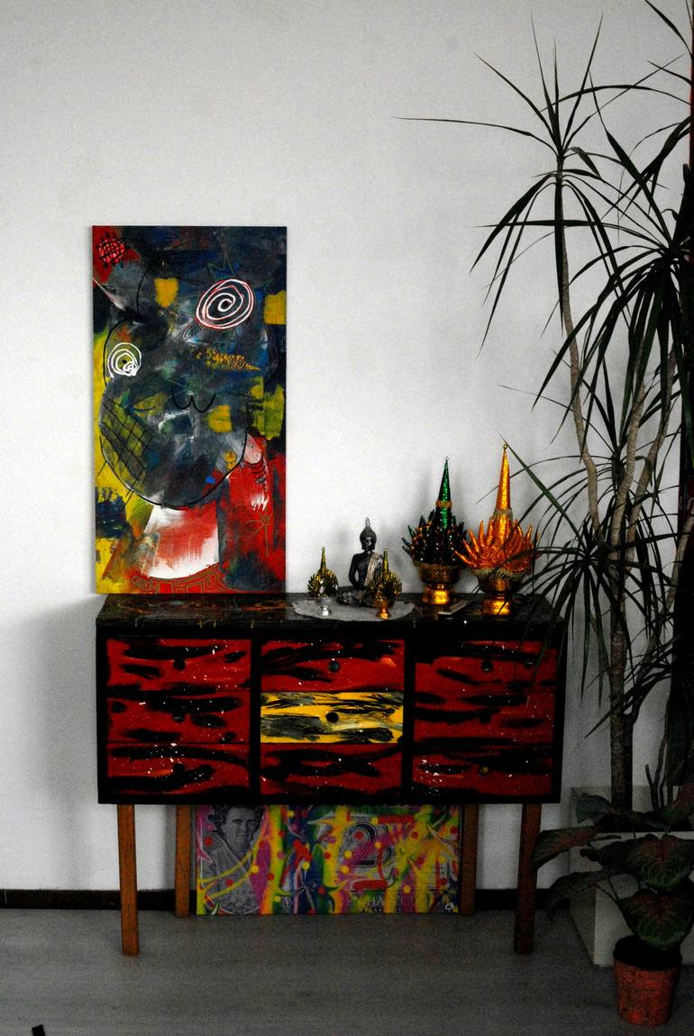 Original Abstract Expressionism Animal Painting by CONRAD BLOEMERS