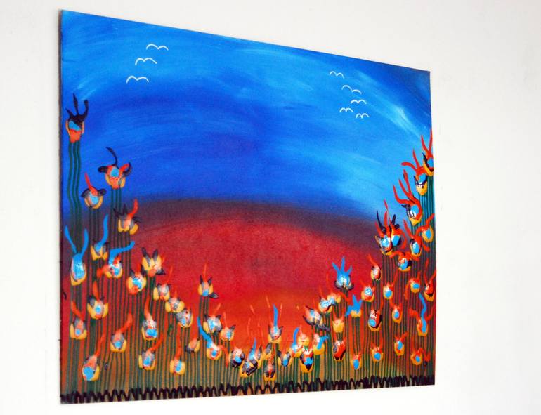 Original Abstract Expressionism Landscape Painting by C B