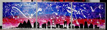 Cityscape (triptych framed art on board) thumb