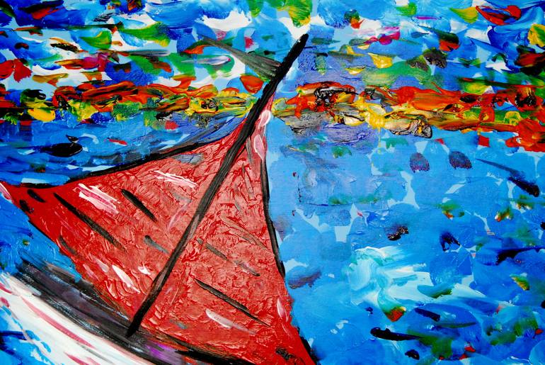 Original Sailboat Painting by CONRAD BLOEMERS