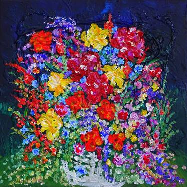 Original Abstract Expressionism Floral Paintings by CONRAD BLOEMERS