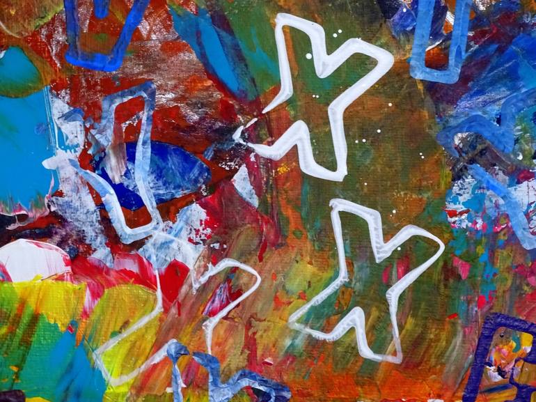 Original Abstract Expressionism Typography Painting by CONRAD BLOEMERS