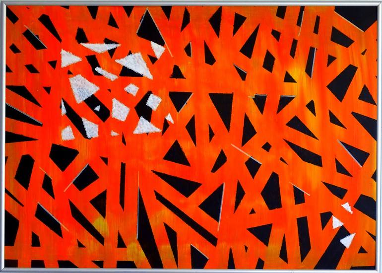Original Abstract Geometric Painting by CONRAD BLOEMERS