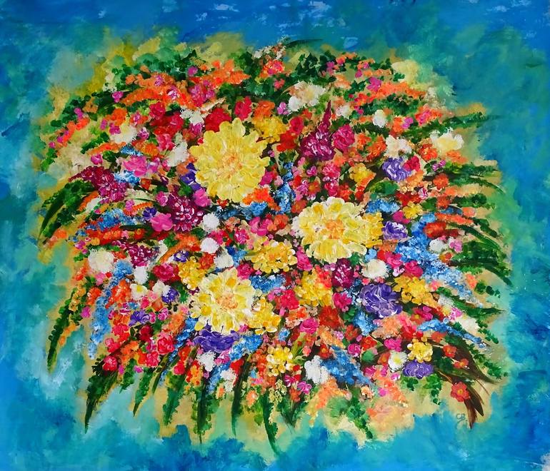 Print of Expressionism Floral Paintings by Conrad Bloemers