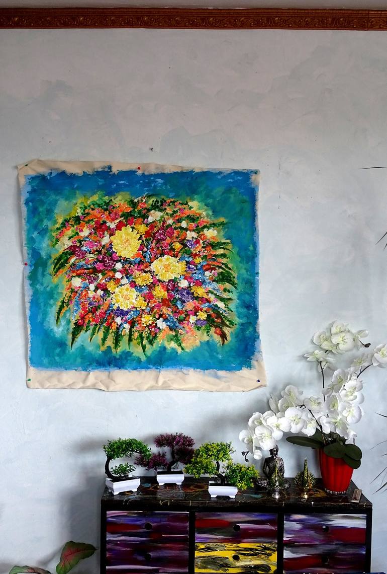 Original Expressionism Floral Painting by CONRAD BLOEMERS
