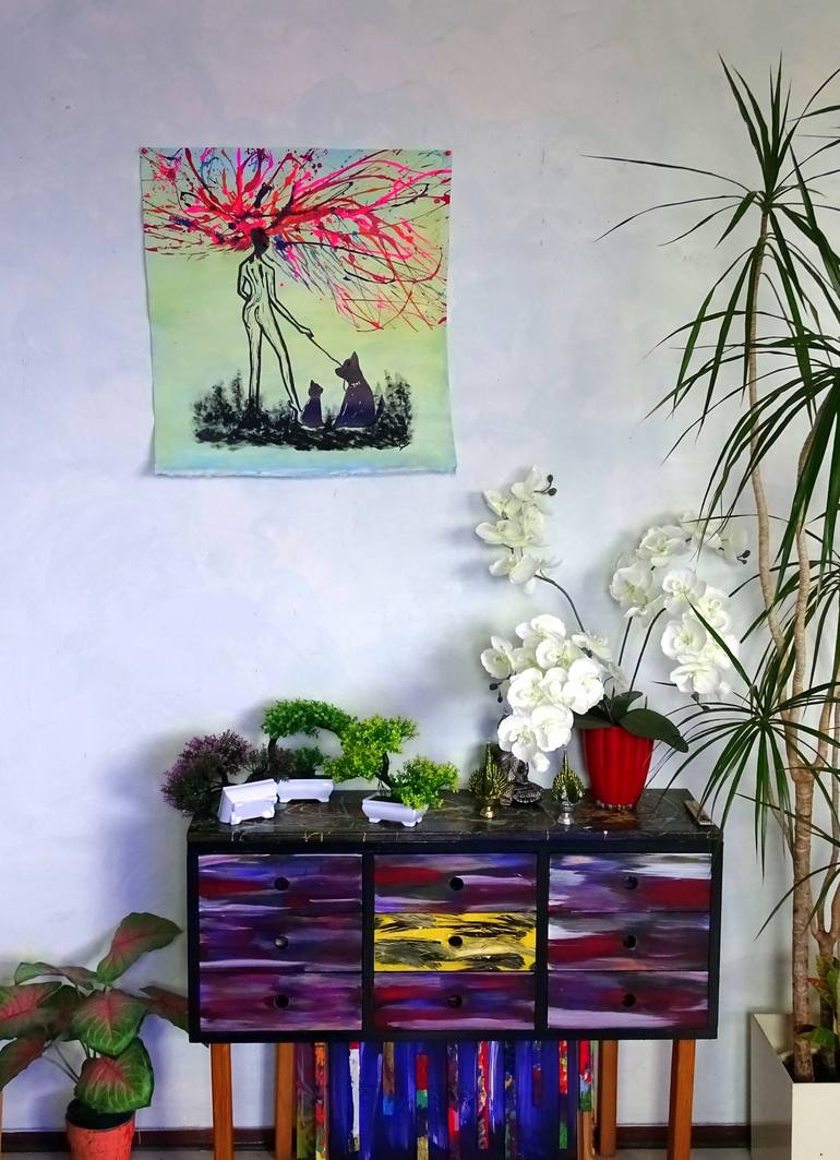 Original Contemporary Family Painting by C B