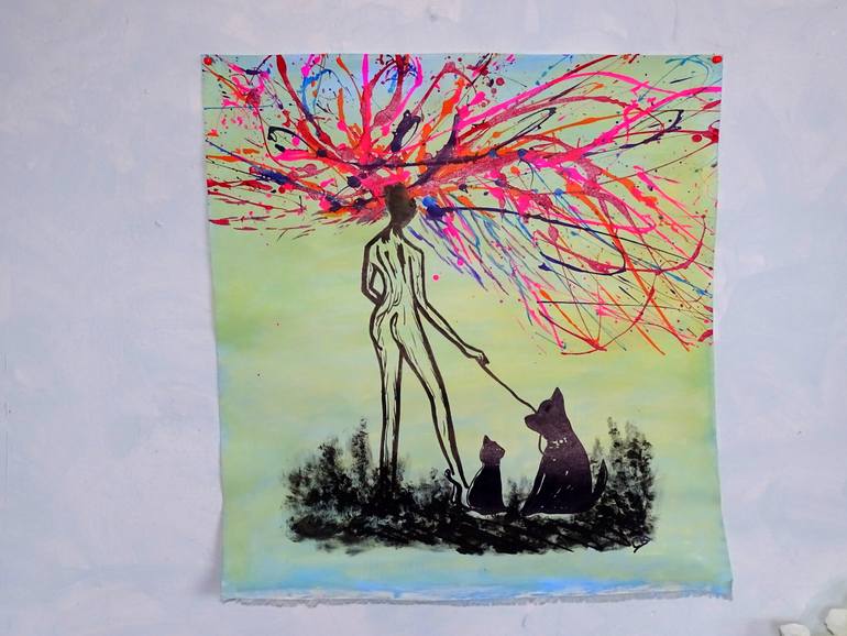 Original Contemporary Family Painting by C B