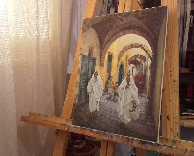 Original Figurative People Painting by Hamadi Mhamed