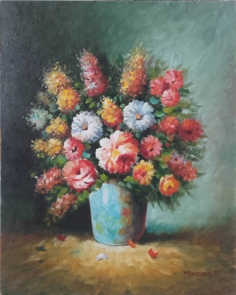 Flowers in Bocal Painting by HAMADI MHAMED | Saatchi Art