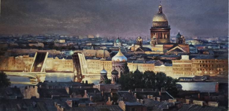 Original Fine Art Cities Painting by Vitali Mikhailov