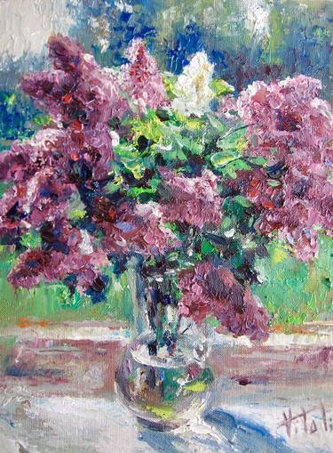 Original Fine Art Floral Painting by Vitali Mikhailov