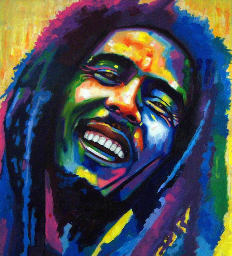 bob marley abstract art