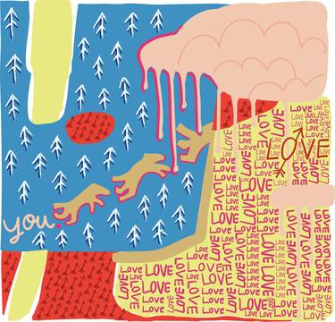 Original Abstract Love Printmaking by Adele Beltza