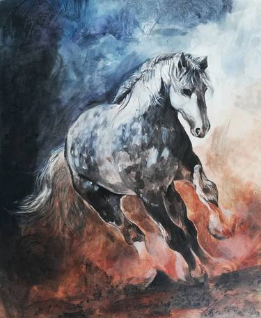Print of Fine Art Horse Paintings by Andi Ca
