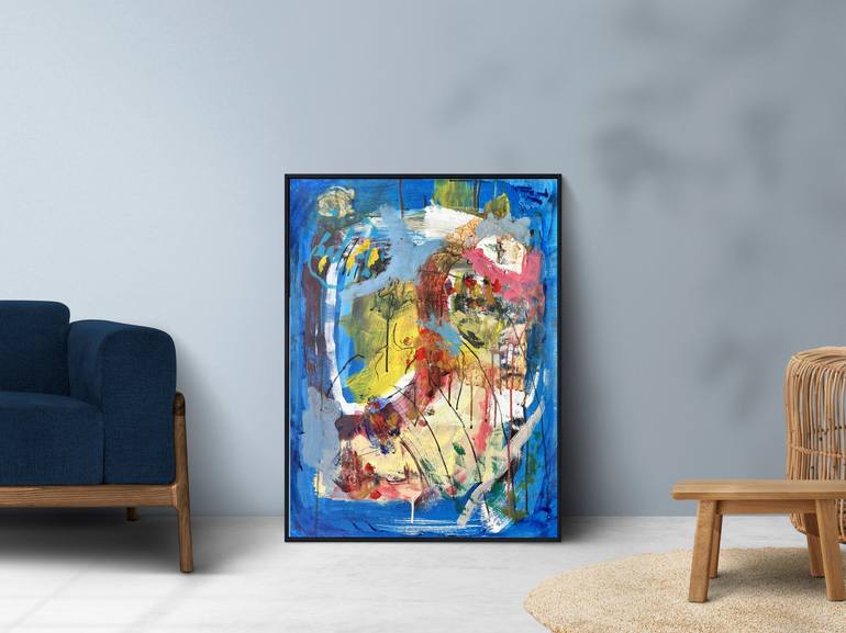 Original Abstract Expressionism Abstract Painting by Dionysia Adamopoulou