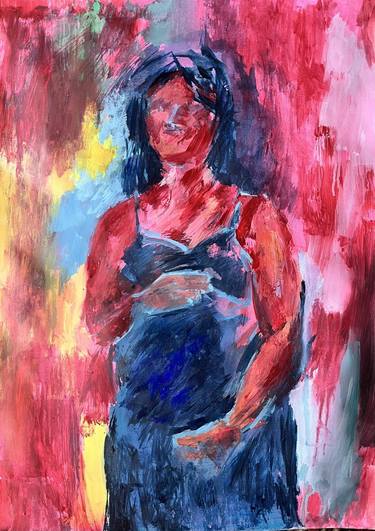 Original Expressionism People Paintings by Dionysia Adamopoulou