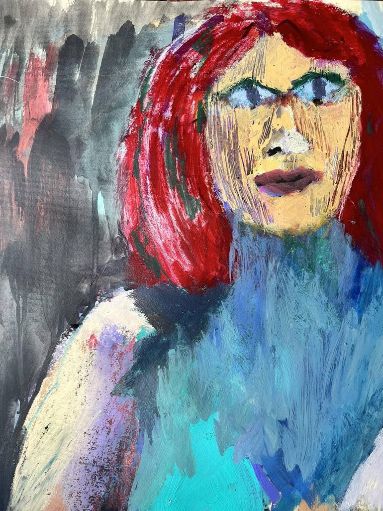 Original Expressionism Women Mixed Media by Dionysia Adamopoulou
