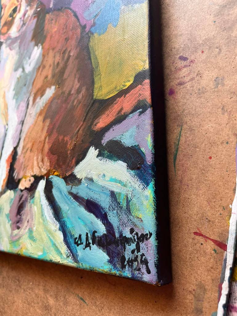 Original Figurative Animal Painting by Dionysia Adamopoulou