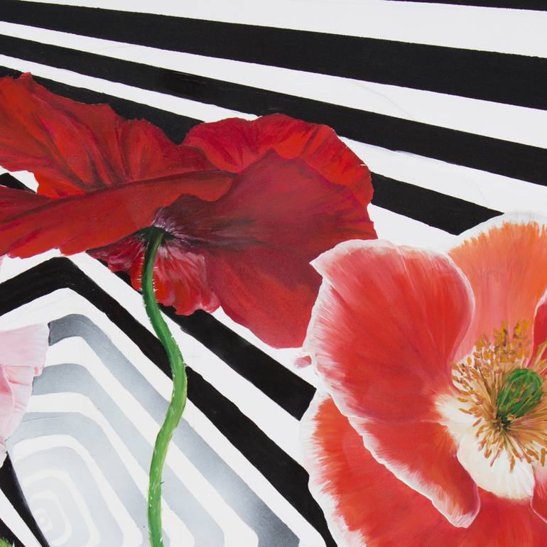 Original Op Art Botanic Painting by Mihails Karavajevs