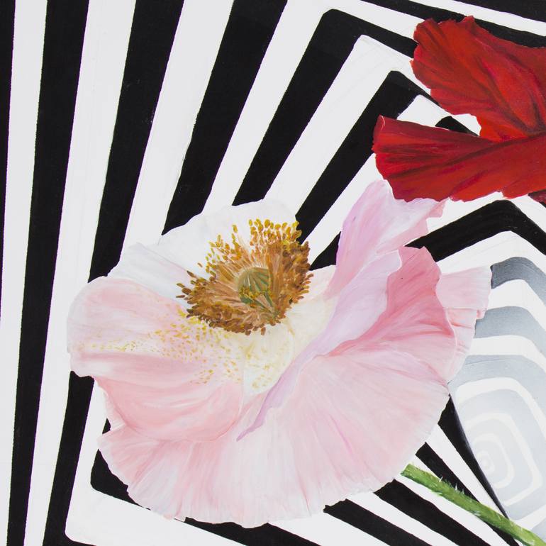 Original Op Art Botanic Painting by Mihails Karavajevs